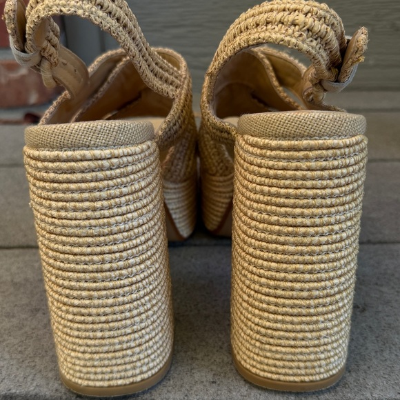 Castaner Sandalo in Rafia Adriana Size 38 Chunky Heel Sandals Made In Spain - Picture 7 of 16